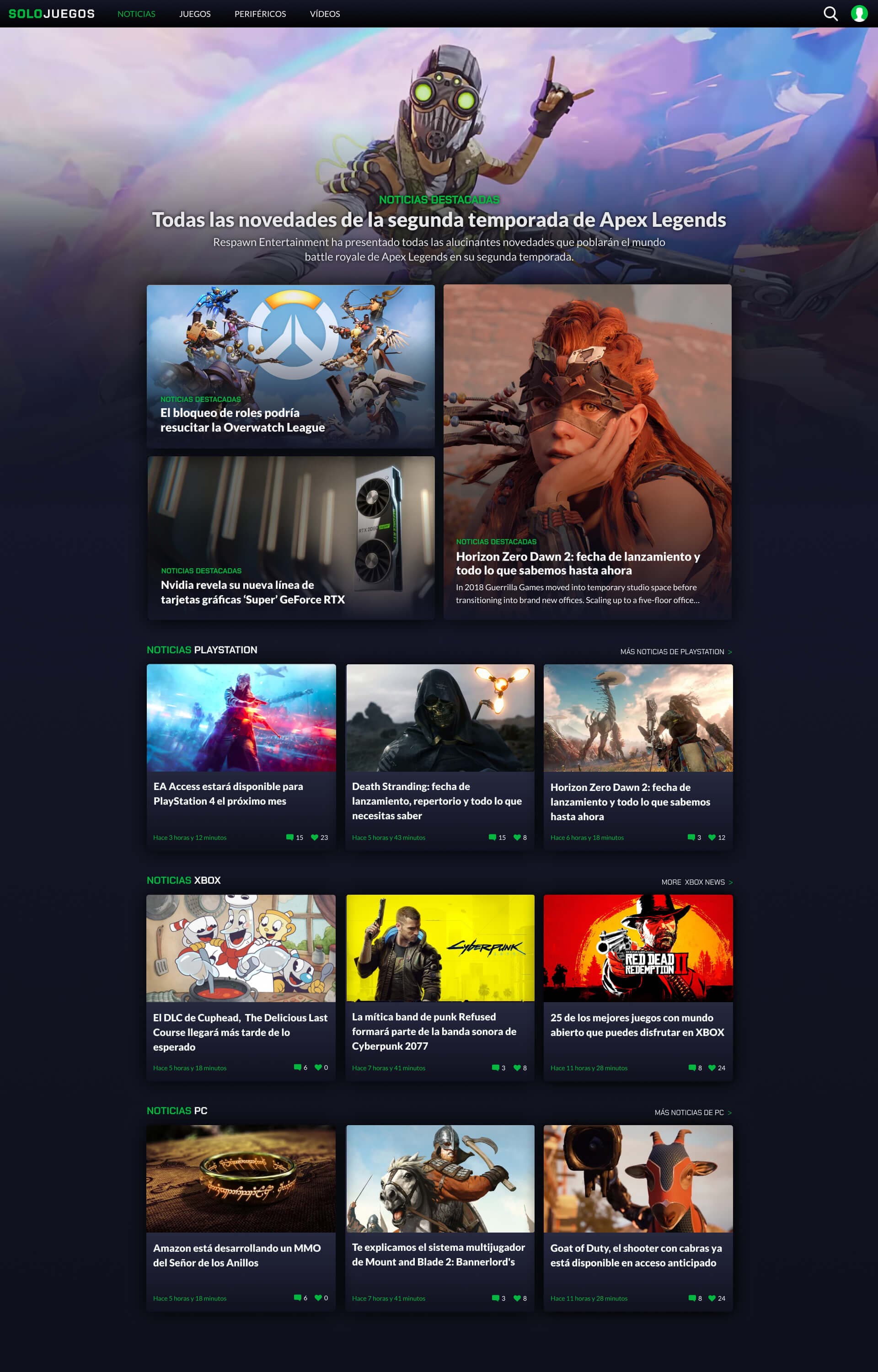 SoloJuegos articles