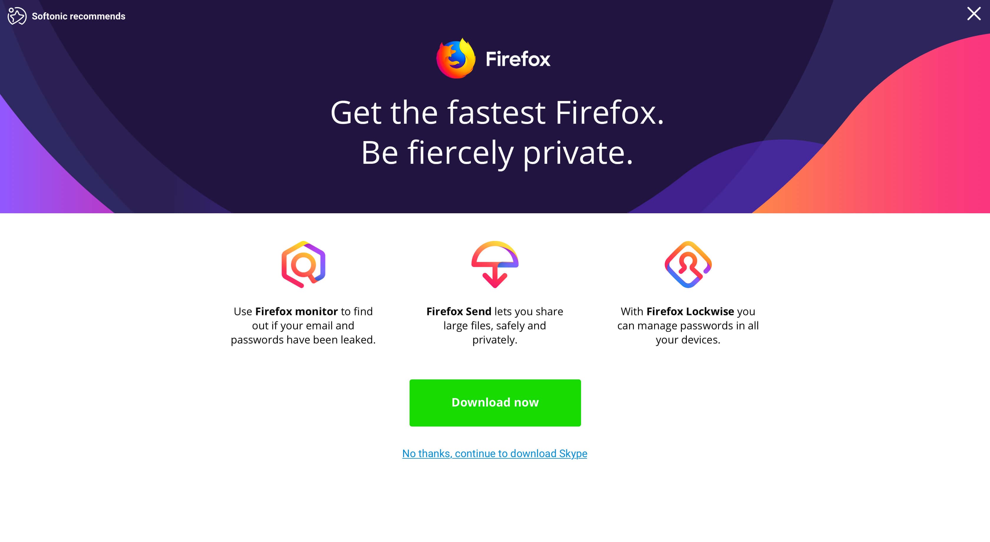 Full-screen modal concept