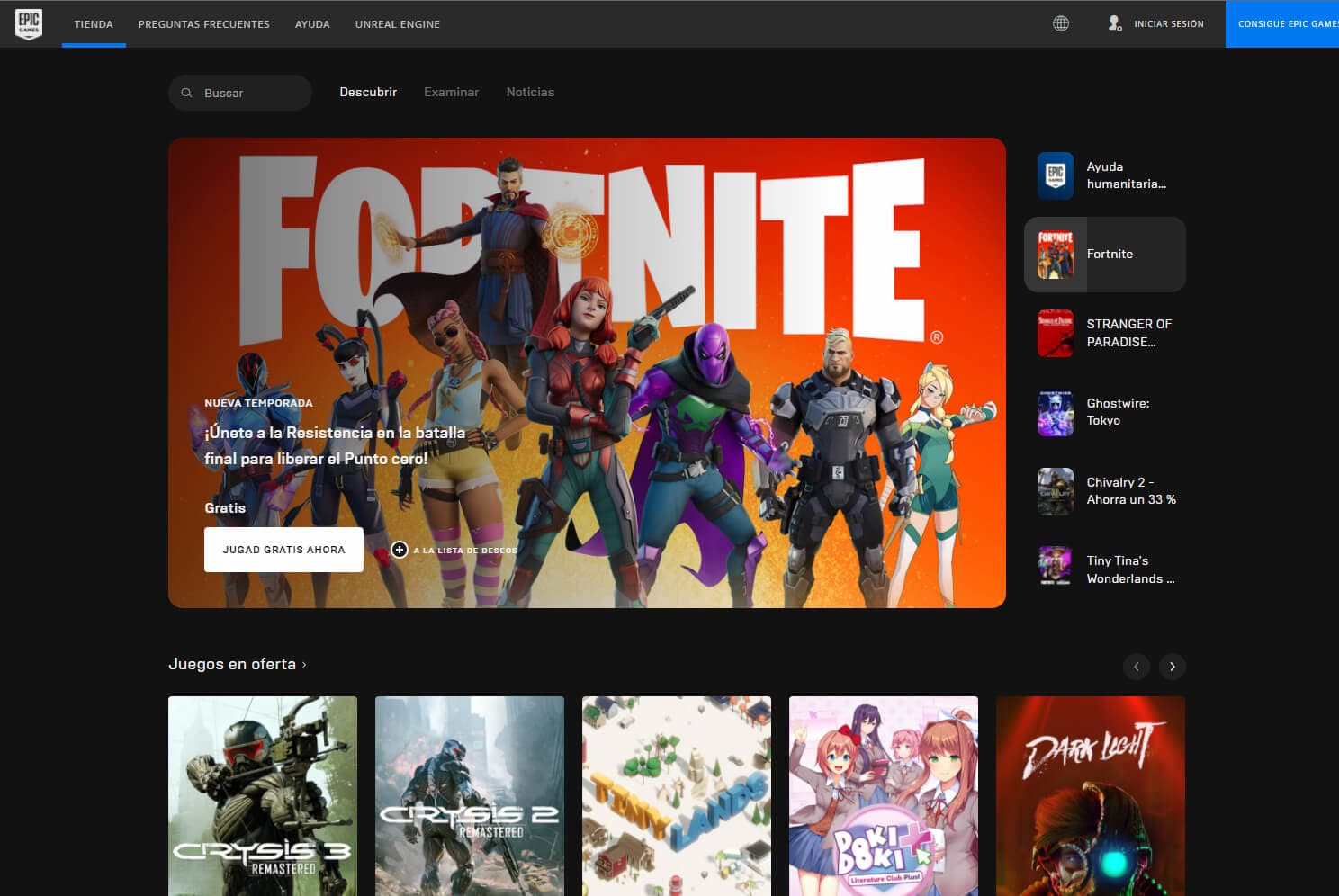 Epic Games store